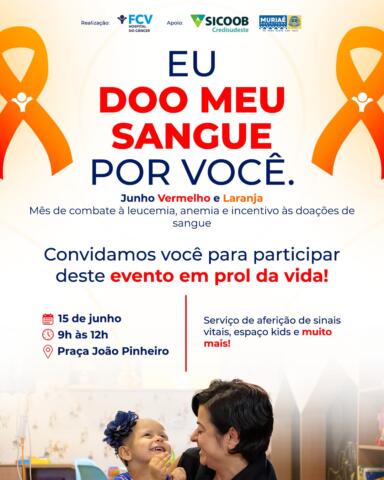 O Hospital do Câncer de Muriaé, mantido pela Fundação Cristiano Varella, lança a campanha “Junho Laranja”, com o objetivo de conscientizar a população sobre duas importantes doenças relacionadas ao sangue: a anemia e a leucemia.